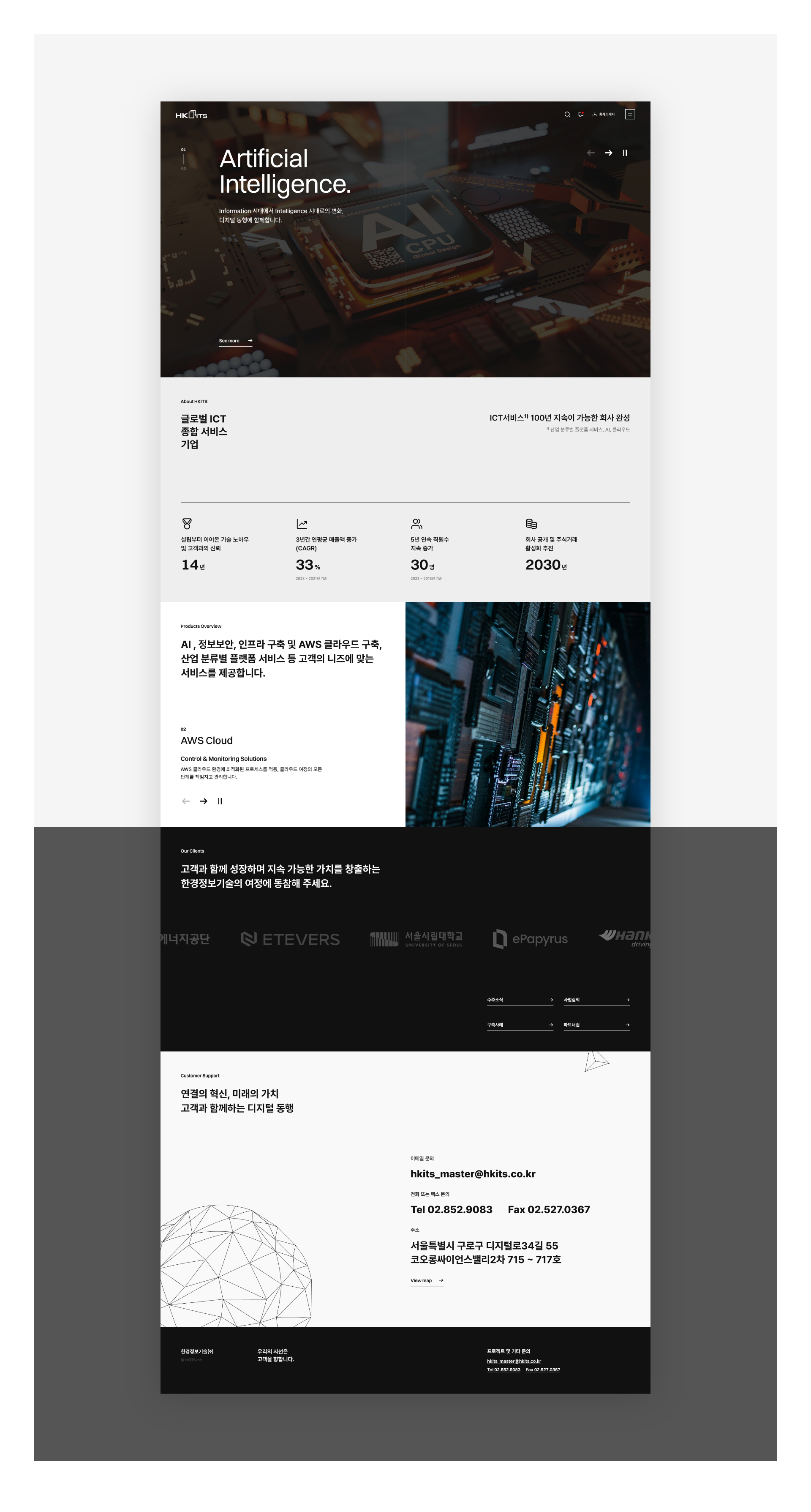 한경정보기술 웹사이트 리뉴얼